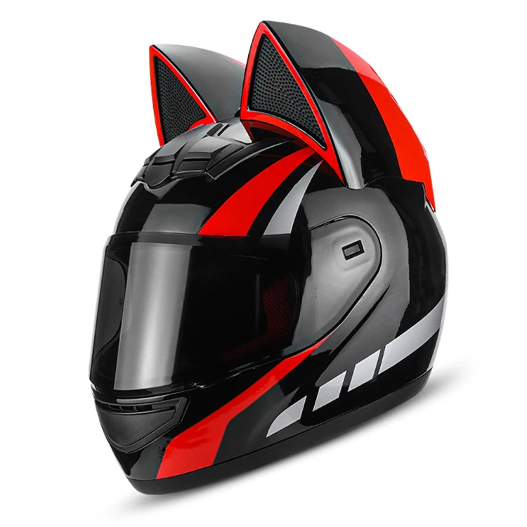Personality woman racing cat ear full face motorcycle helmet