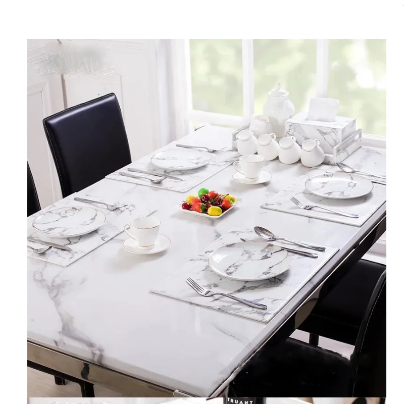 Custom  Double Leather Placemats  Black Place mats Dinner Table Cloth Mat