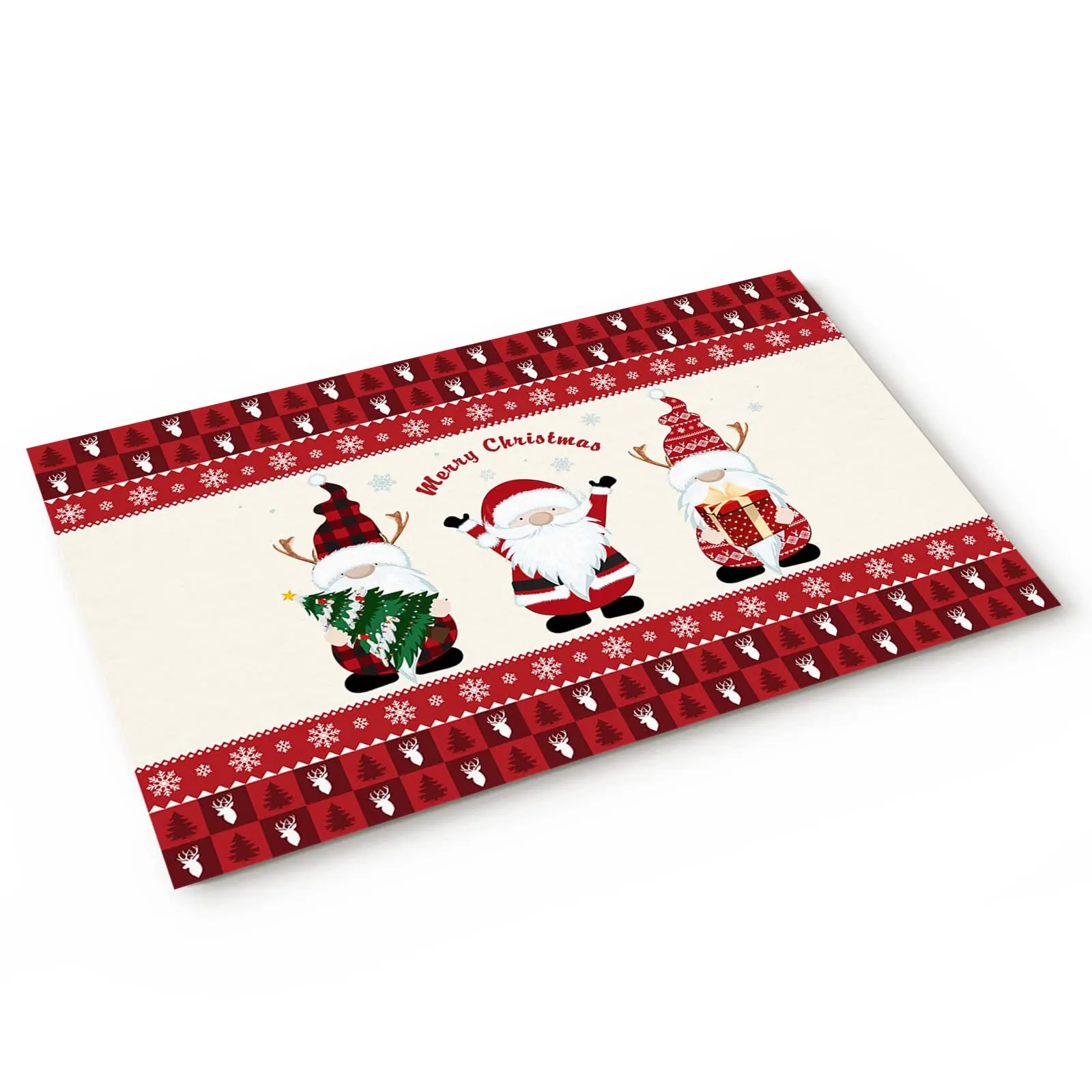 Hapton Christmas Front Door Mat Absorbent Welcome Mat for Entry, Indoor entrance Christmas Anti-slip Doormat