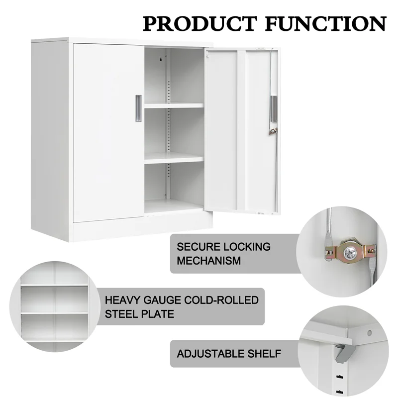 Office Furniture File Cabinet 2 Swing Door Steel Filing Half Height Small Office File Storage Cabinet