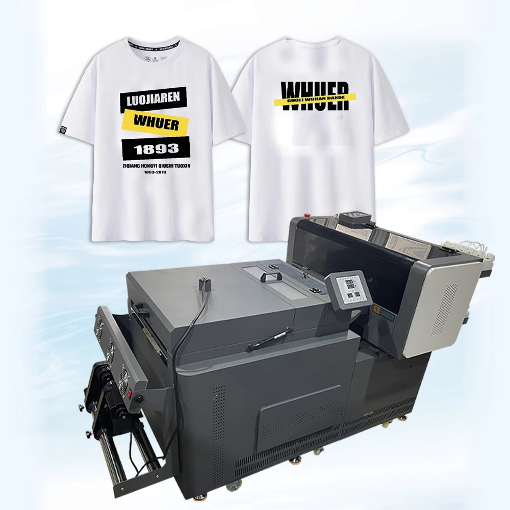 New model 2024 dtf printer Powder shaking with Purifier T-shirt printing machine DTF printer Double Epson i3200 i1600 head.