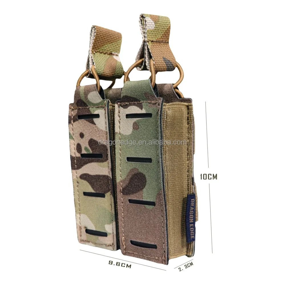 SPARK TAC Tactical Laser Cut Wholesale molle pouches Camouflage Tactical equipment Double Magazine Pouch,Coyote Brown