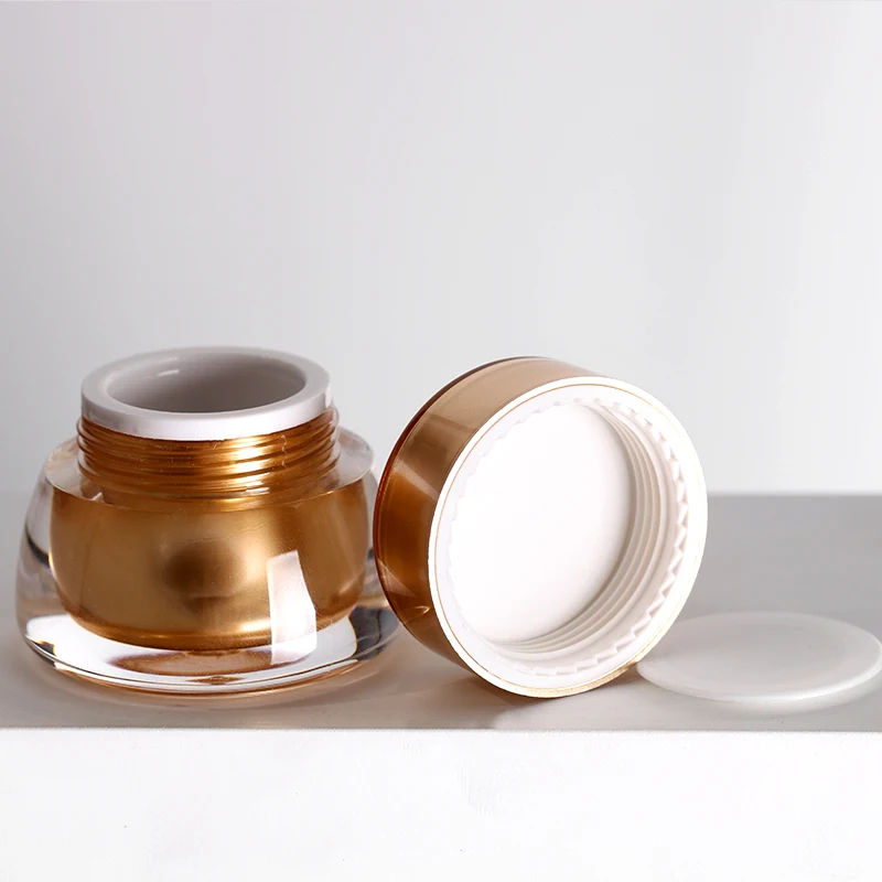 8g round nail gel gold opaque screw cap lid pink strong plastic jars for packaging