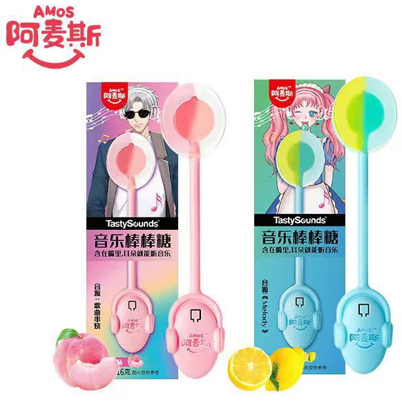 Sugar coated hard candy lollipop 16g best price wholesale Christmas music transmission strawberry milk flavor lollipop candy