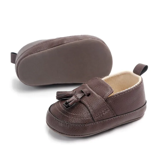 
6 8 12 month white black 1 year leather toddler little boy girl soft sole prewalker fashion tassel baby dress shoes 