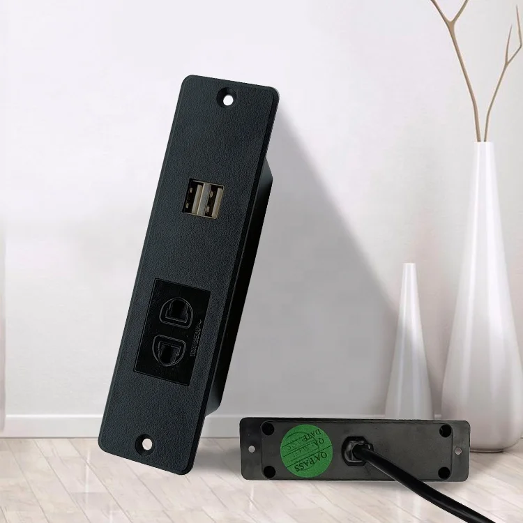 Power Socket USB Charging Port French Standard Grounding White 220V-250V