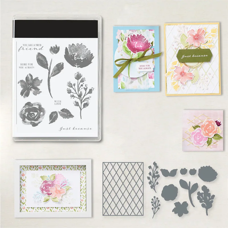 Silicone Clear Stamp Die Cut Set Tools Clear Stamp Die Cut Set for Card Making DIY for DIY Scrapbooking Album Decorative Wedding