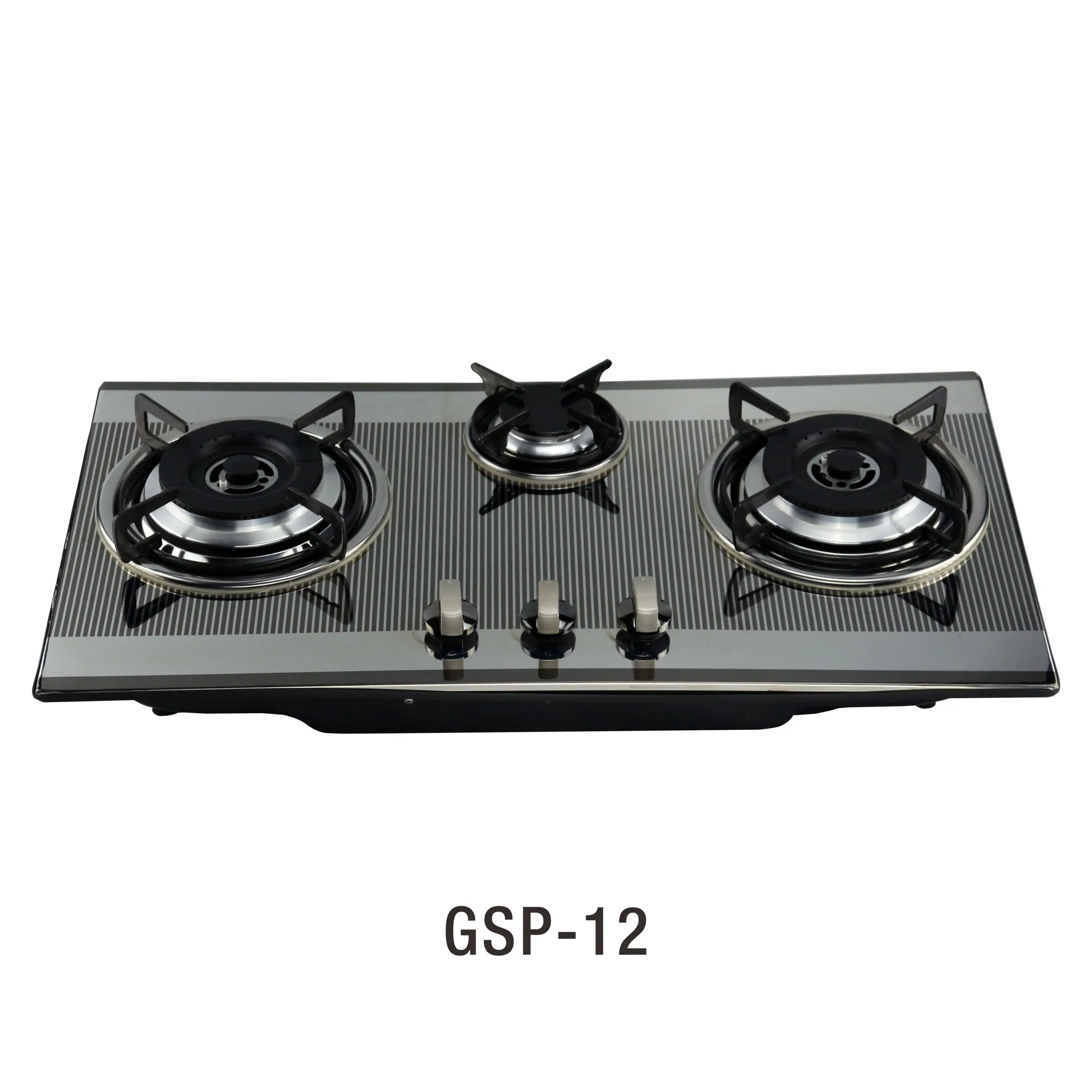 Kitchen appliance manufacturer 3 burner tempered glass built in gas stove