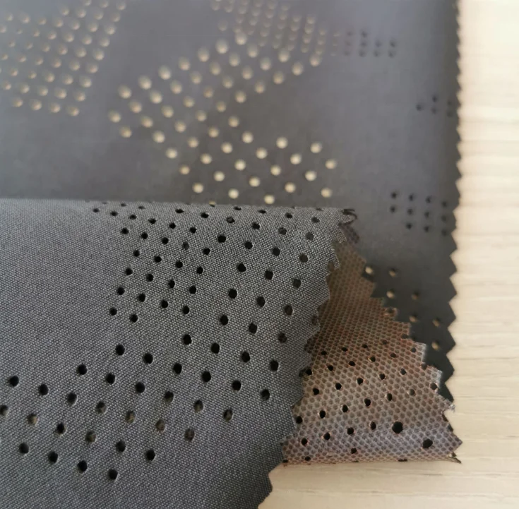 Custom Pattern Waterproof 90% Polyester 10% Spandex Perforated Fabric Custom Hole Punch Men Women Sportswear