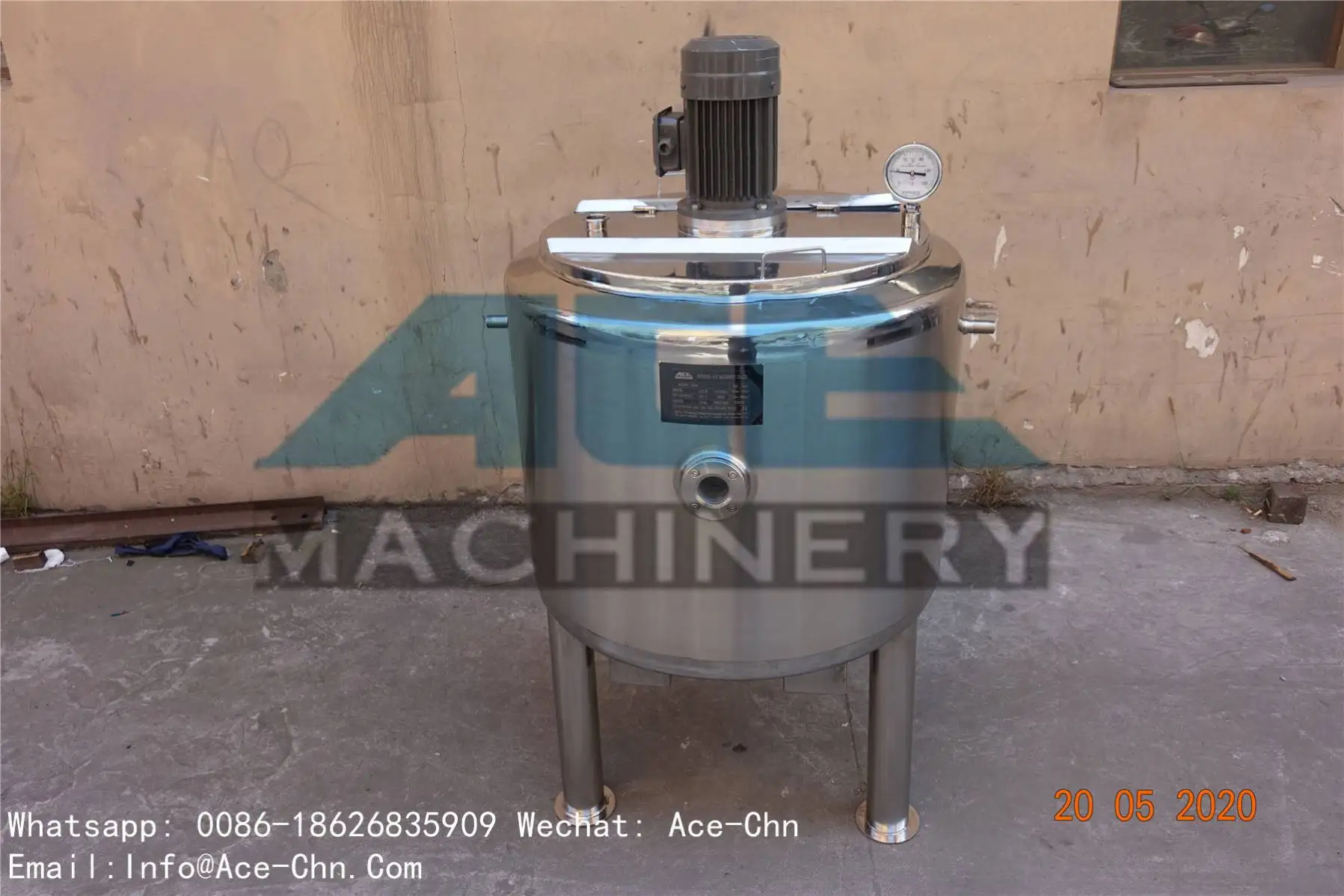 Ace Double Jacket Electric Heating Flavour Oils With Paddle Mixer / Liquid Paint Mixing Tank Steel Plate Price