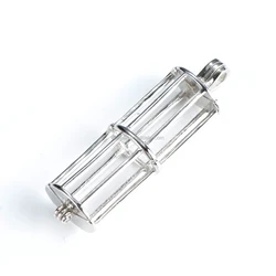 SSC39 Cylinder Cage Gift Pendant Love Wish Pearl 925 Sterling Silver Floating Pearl Cylindrical Cage Pendant