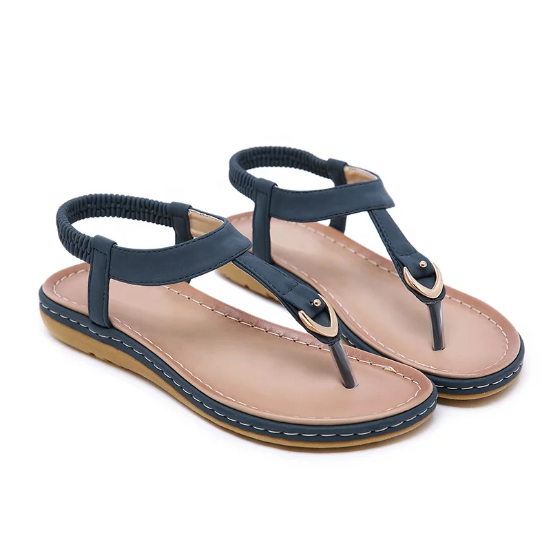 2019 Fashion Custom Soft Sole Comfortable Summer Women Femme Flats Sandals