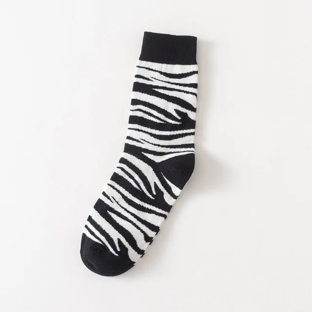 Funny Cute Japanese Socks Women Striped Zebra Rhombus Rainbow Colored Socks