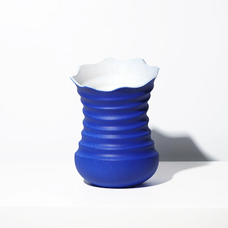 ARTTANGENT твист текстурированная синяя керамическая ваза Свадебные украшения