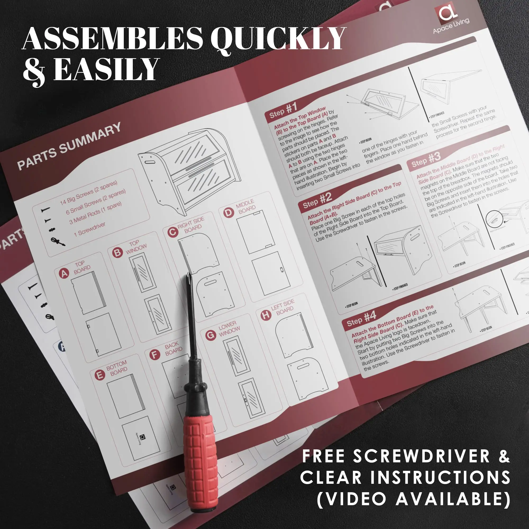 Extra Large Bamboo Bread Box Clear Windows Air Vents 2-Shelf Wooden Kitchen Countertop Storage Container Cabinet Organizer