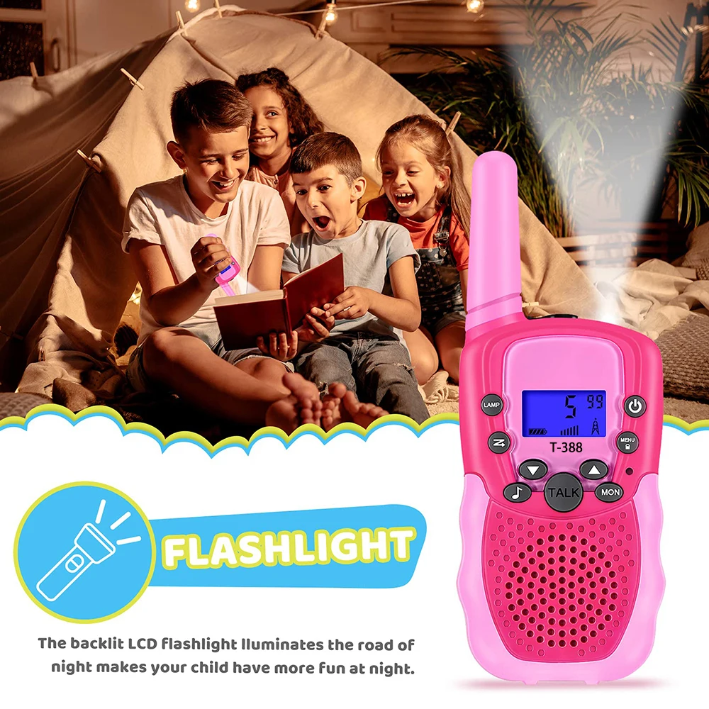 Child Toy Gifts Small Handheld Phone Radio 22 Channels Indoor Outdoor Activity 3 KMs Mini Phone Long Range Kids Walkie Talkie