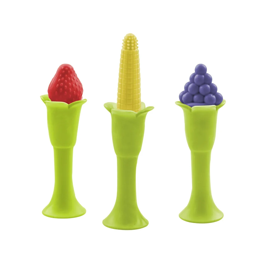 Food grade silicone fruit gum baby molar stick strawberry corn grape mother and baby products