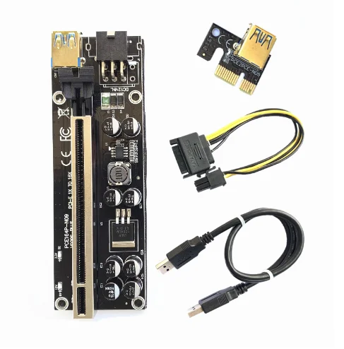 Ver 009s plus PCIE 1X до 16X райзеры, удлинитель для графического процессора, адаптер карты, 8 твердых конденсаторов