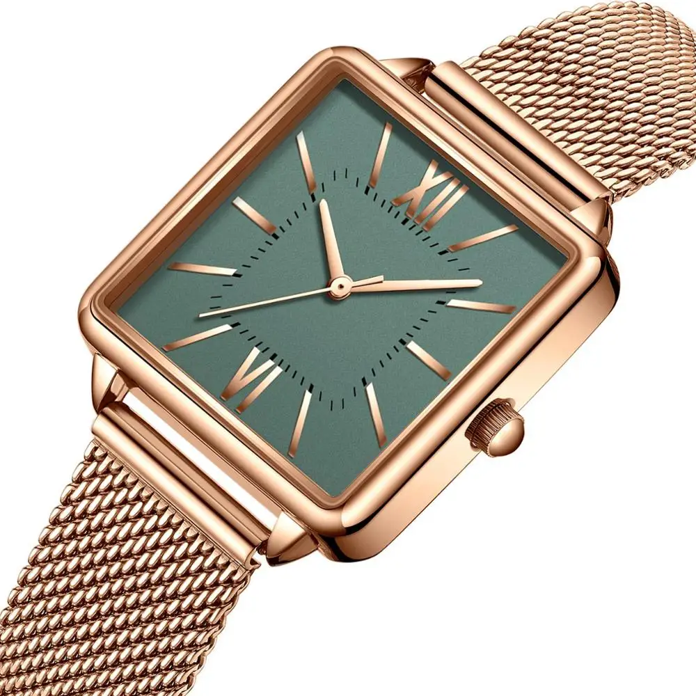 
2020 New Fashion Ladies Square Watches Casual Japanese Movement Watches Quartz Watches For Women Rose Gold Relojes 