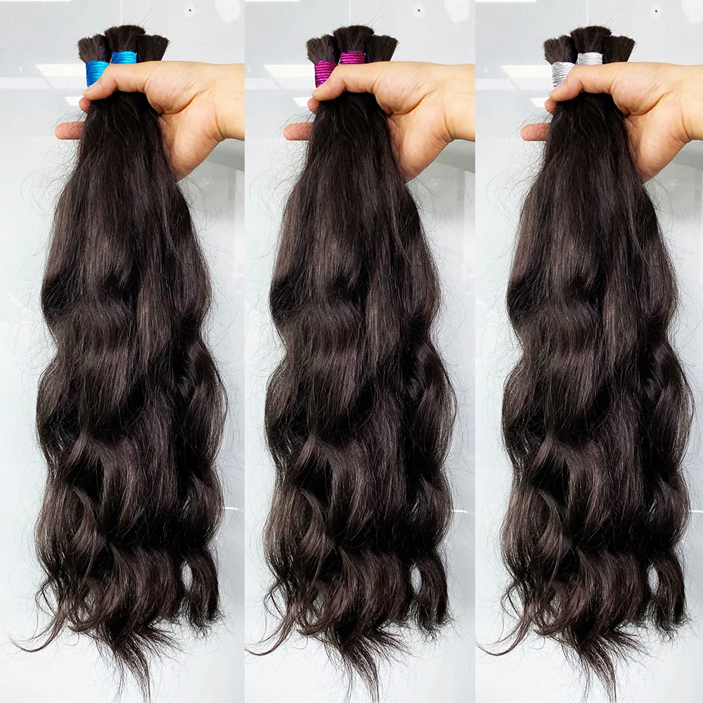 Free Shipping to Brazil Cabelo Humano India Hair Human Virgin Hair Bulk 100% Unprocessed Raw Virgin Human Hair