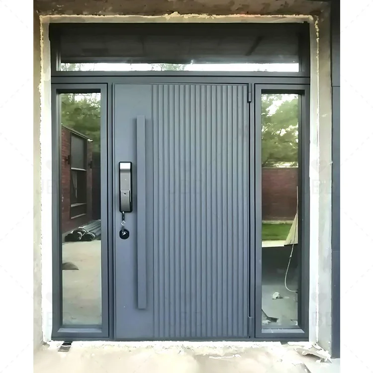 Luxury Design Stainless Steel Entrance Door Exterior Security Front Aluminum Pivot