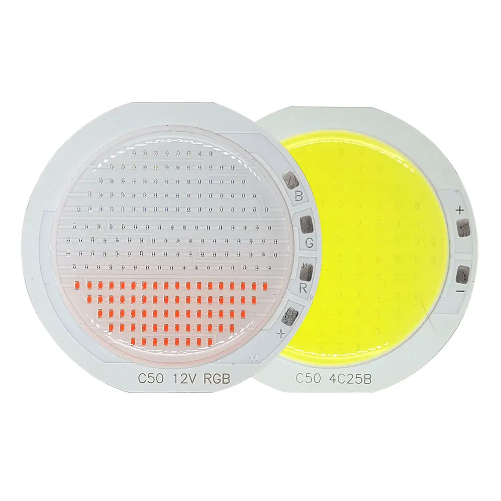  12 В RGB COB светодиодный чип источник света для наружного украшения освещения автомобиля 50 мм круглый 15 Вт Синий Красный Зеленый Белый