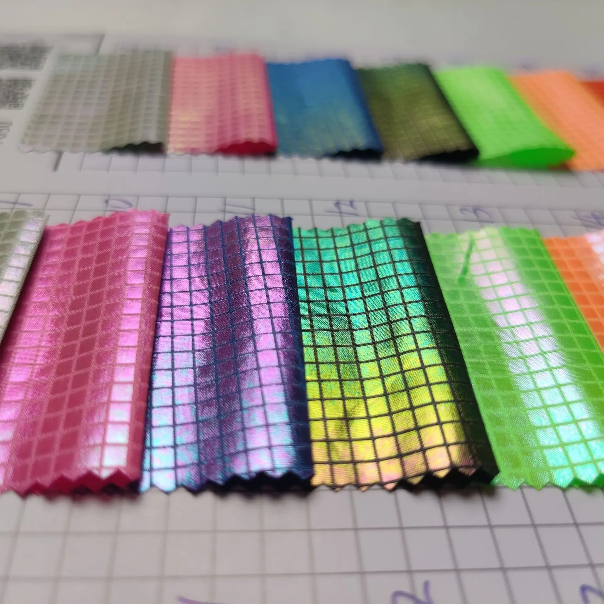 high quality Metallic Foil woven polyester ripstop glossy shiny PU coating glitter fabric for coat, jacket cloth