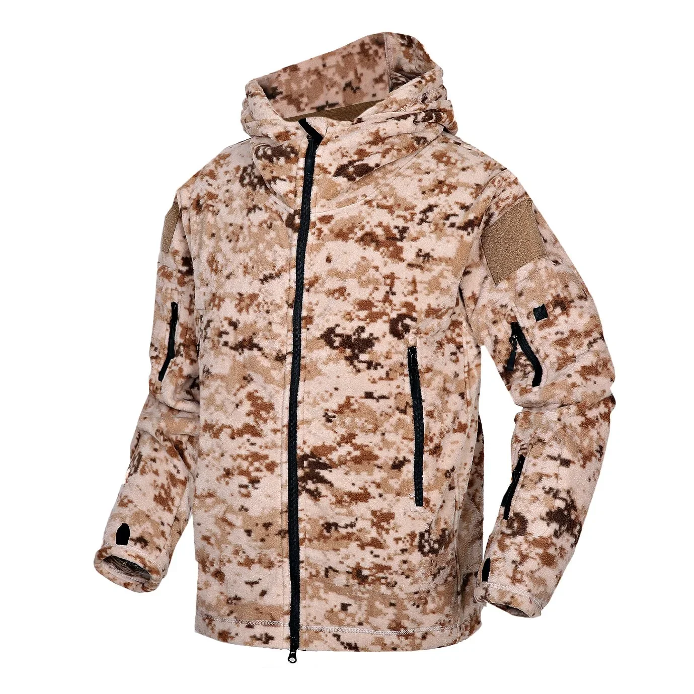 Customized Full Zipper Tactical Wool Jacket, Warm Work Clothes, Men and Women Winter Sweaters, Double-Sided Thickened