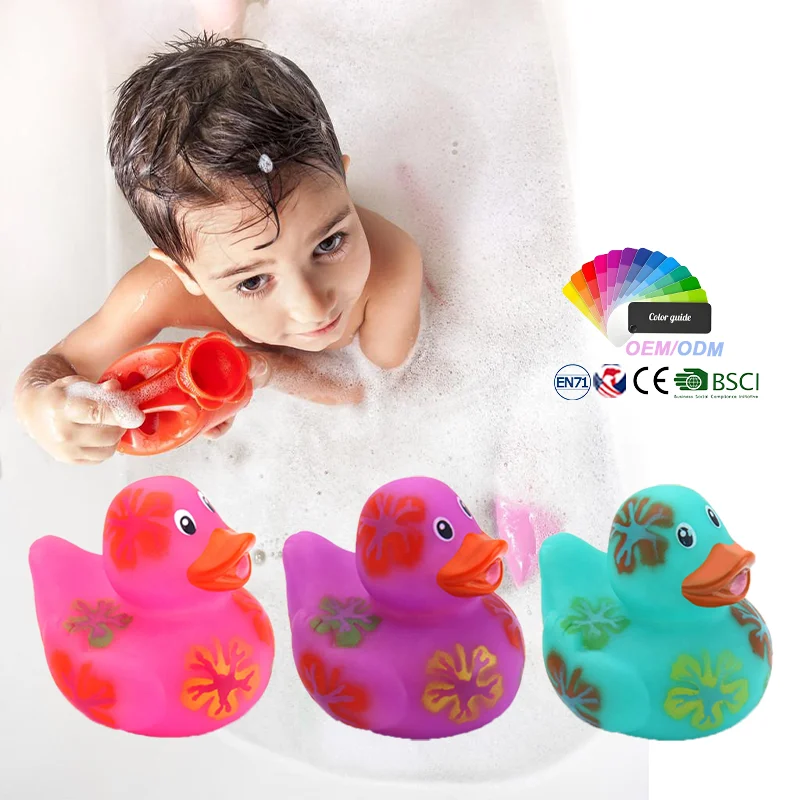 Custom Multicolor Bulk Bathtub Squeaky Bath Rubber Duck Weighted Floating Race bath duck