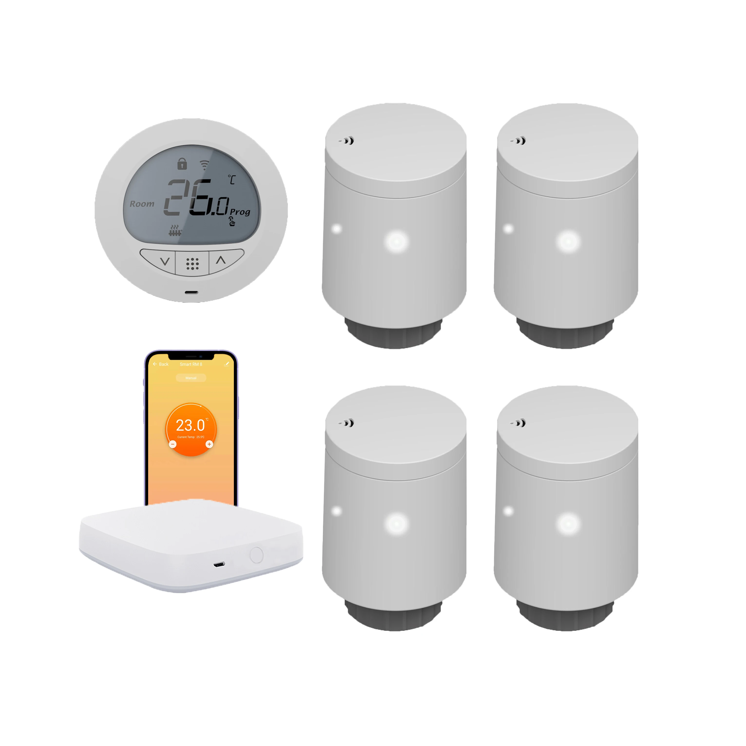 Thermostat TRV Radiator Valves Wireless Control Boiler Tuya Zigbee Gateway Additional Adaptors Intelligent Heating