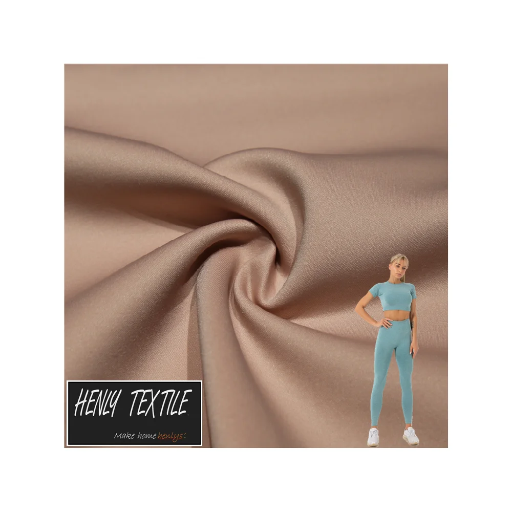 HT220493 65%BIO BASE NYLON 35%SPANDEX 248GSM KNITTED INTERLOCK FABRIC FOR COMPRESSION CLOTHING