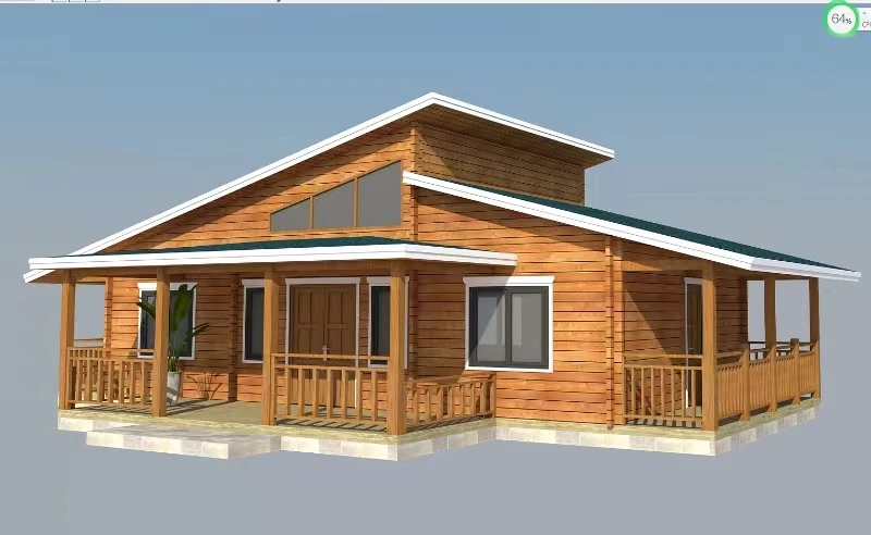 Low cost 2 bedrooms pine wood prefabricated houses