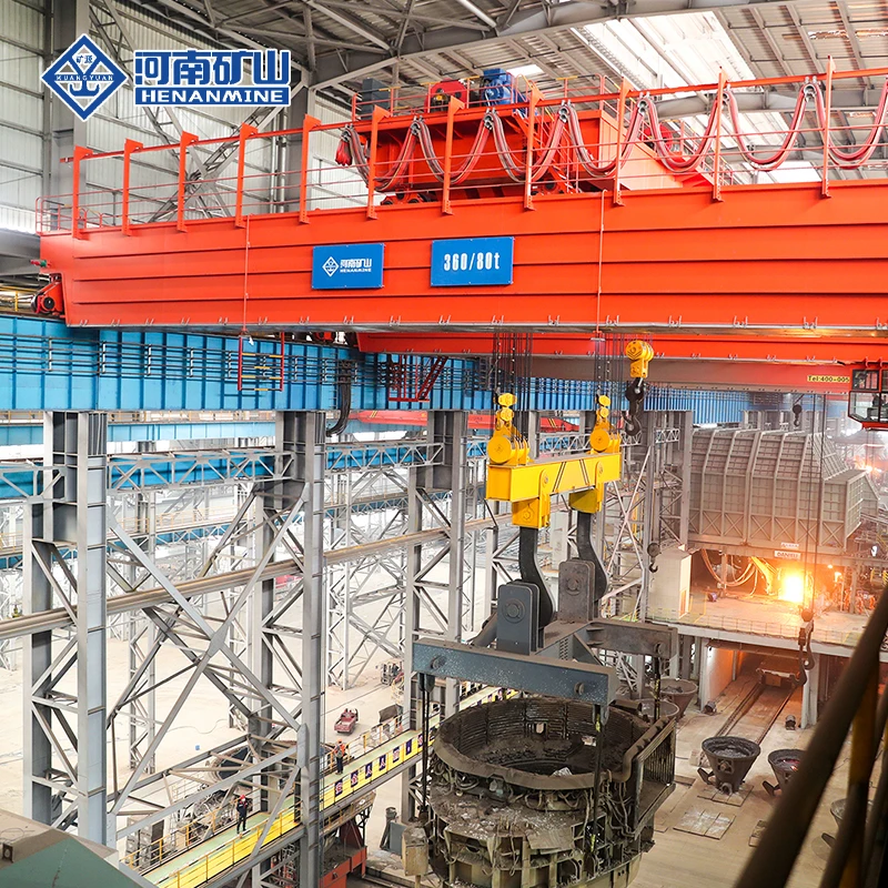hot sale new product 200-400 tons  electric four-girder heavy-duty bridge foundry crane