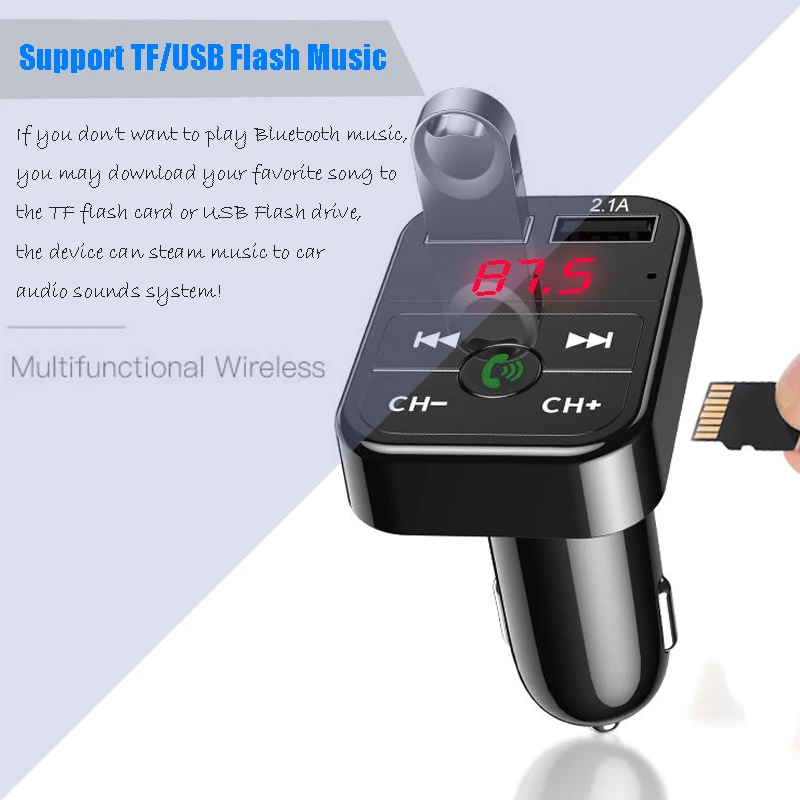 
PSDA Led Display wireless Car Handsfree FM Transmitter Car MP3 Player Pink MAX Black White 