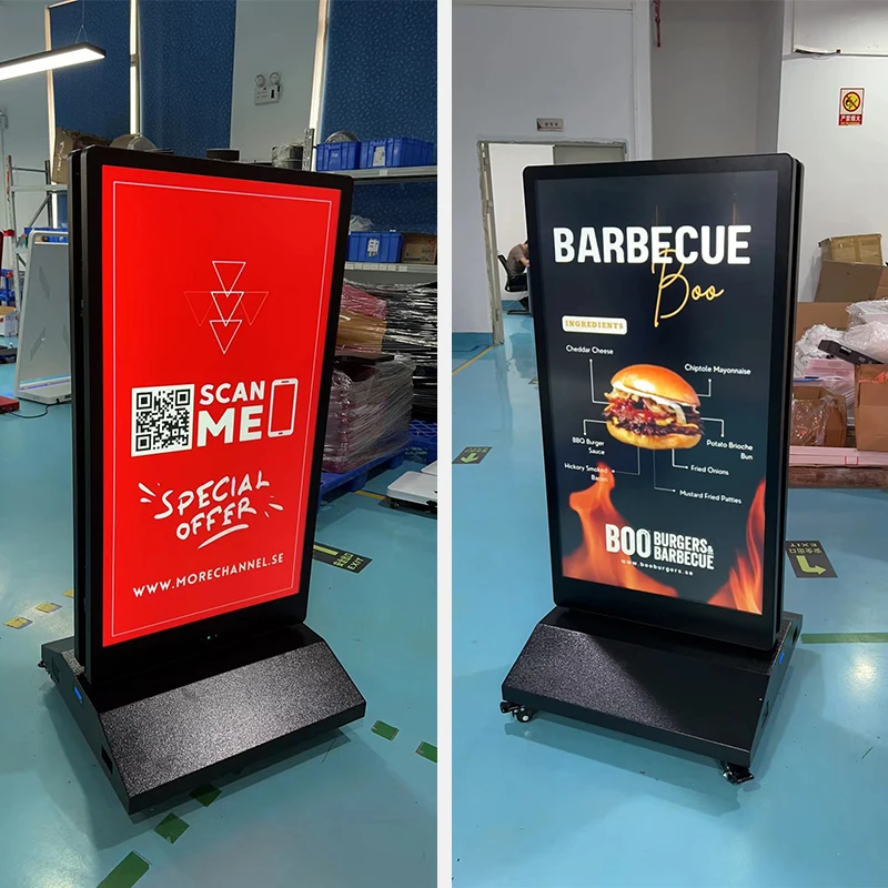 Outdoor Portable Screen 43 Inch Double-sided Portable Battery Powered Display Digital Signage Panel LCD Advertising Machine
