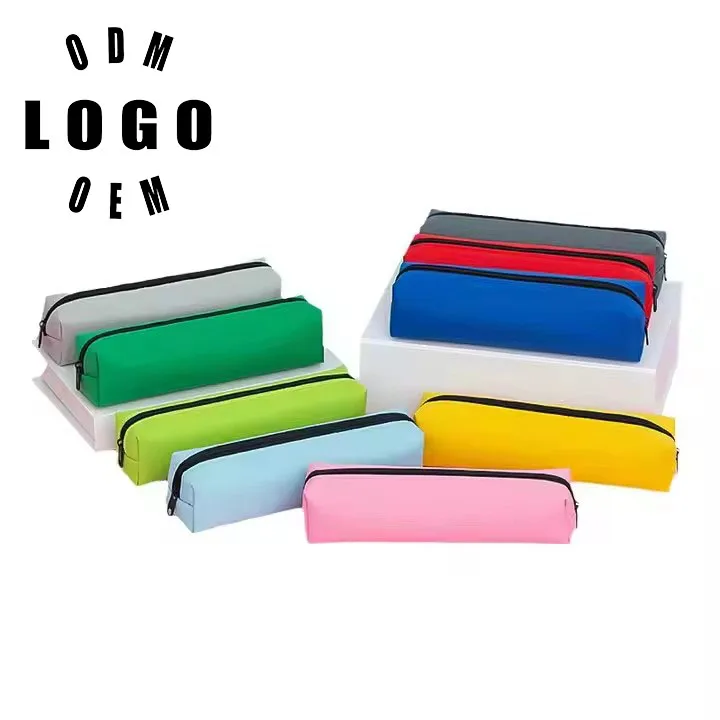 Blank solid color customized logo Wholesale Fashion Portable Pencil Case Small Student Oxford Pen Pencil Bag for School