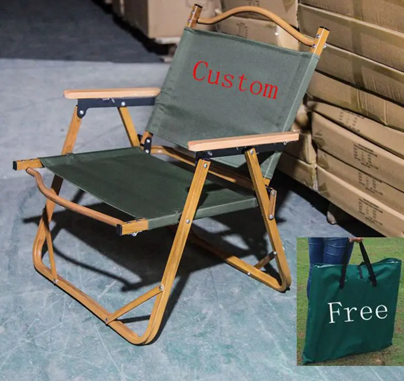 Hot sale wood grain beach chair foldable camping chair wholesale aluminum outdoor camping chair for picnic