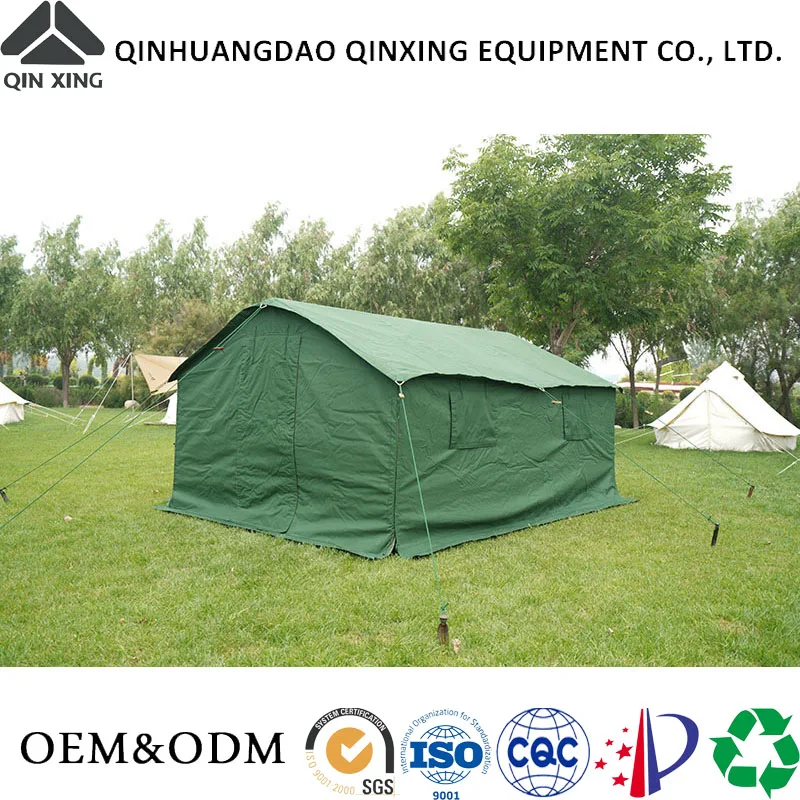 QX factory custom outdoor can accommodate 50 people large camping waterproof canvas heavy duty winter tent