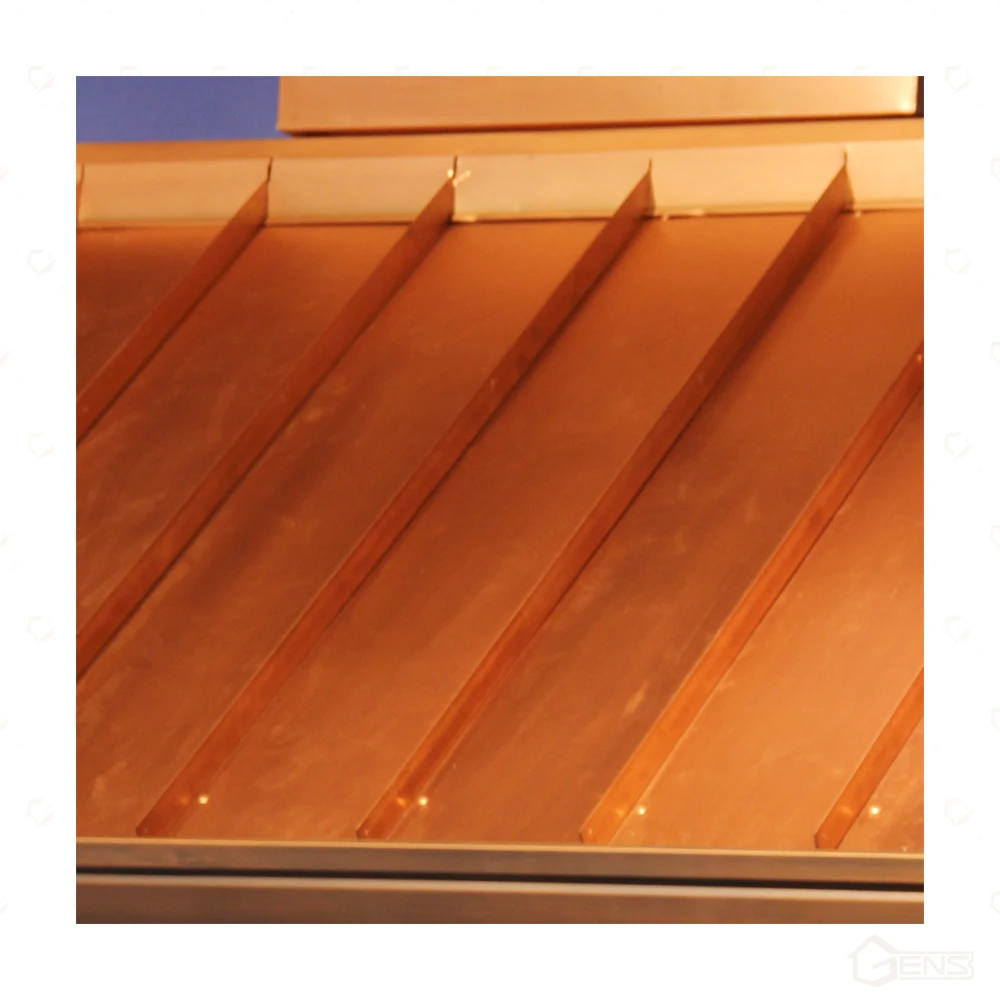 Copper 24 26 28 30 Gauge Metal Roof Sheets Prices Copper Shingles Lightweight Metal Vertical side whipstitch Roofing Tiles Plate