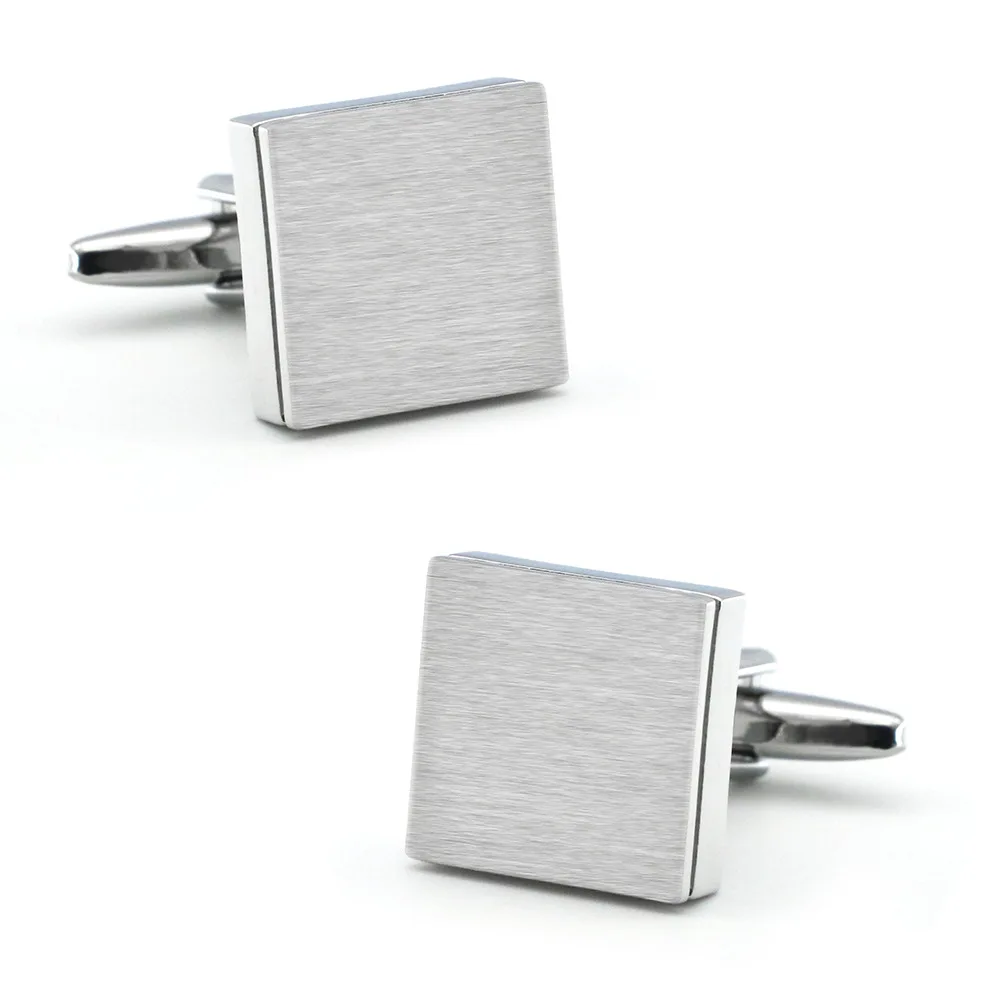 2024 Customized business classic French cuff cufflinks men new 4-color metal brushed cufflinks