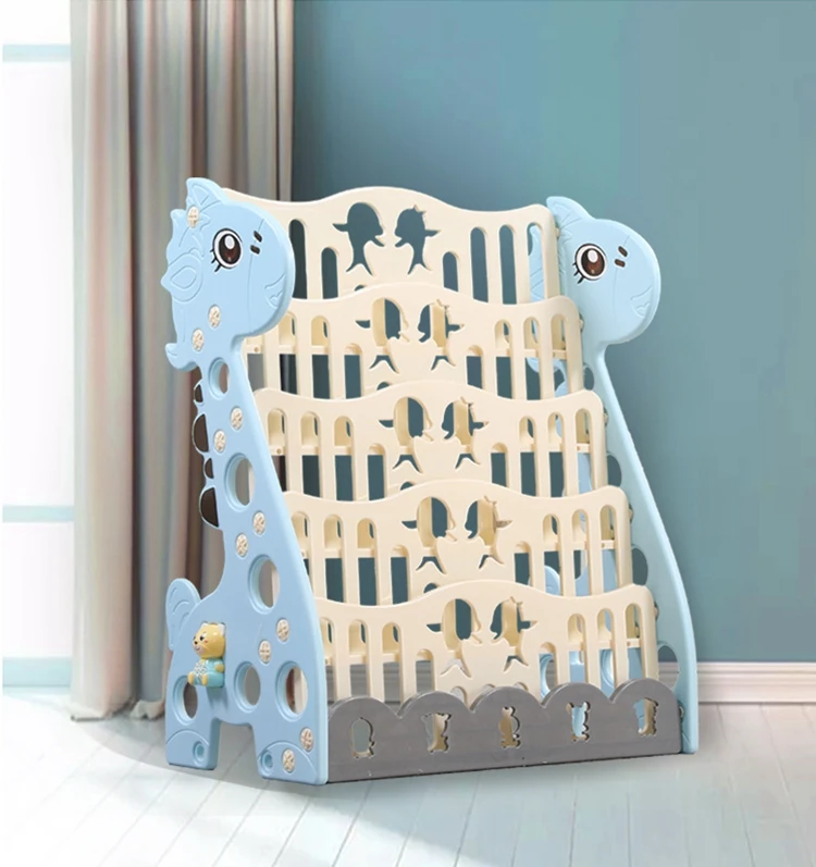 simple plastic kids book rack bookshelf Nordic style kids Book Storage Organizer