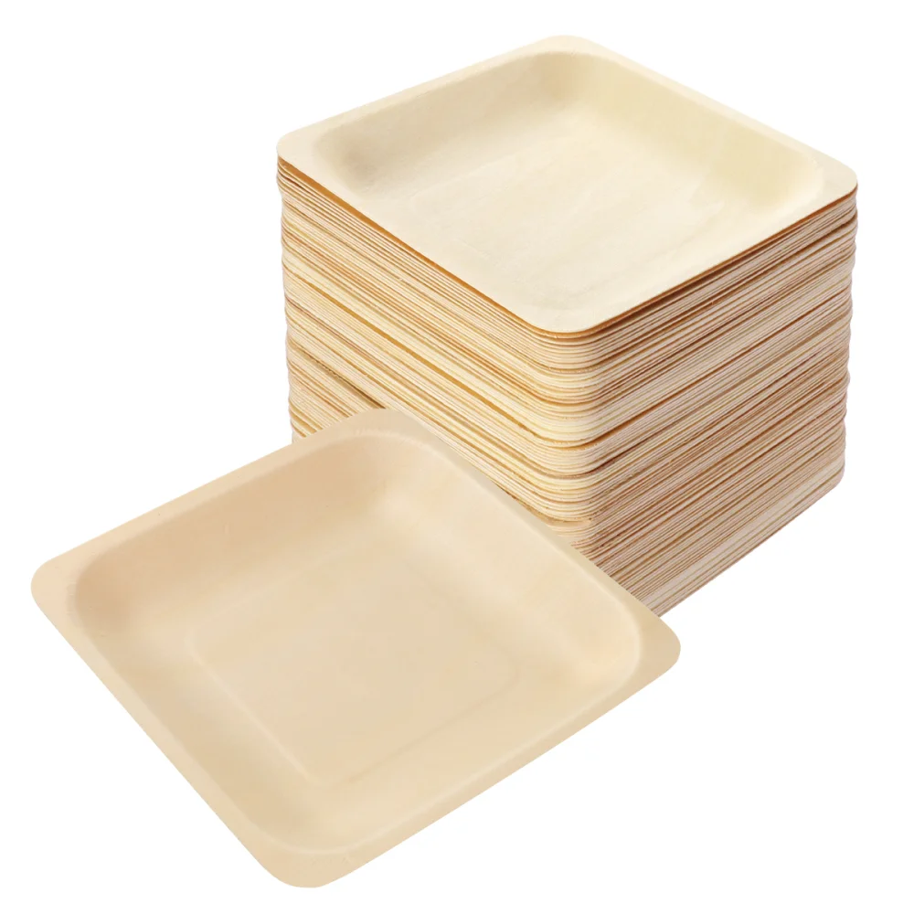 Disposable natural areca palm leaf plate bowl tray and banana leaf plates cutlery palm leaf tableware