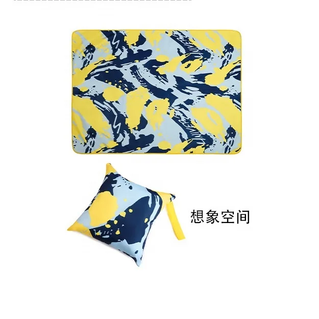 Portable Outdoor Folding Recycled Polyester Pvc Blue Voited Picnic Carpet Mat