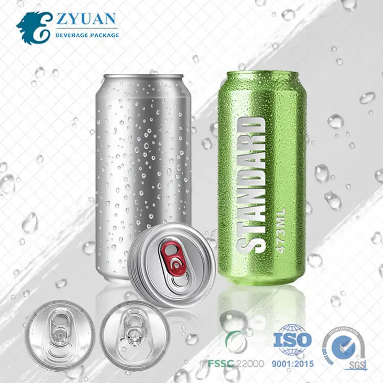 Wholesale custom color/logo packaging round aluminum drinking can with lid