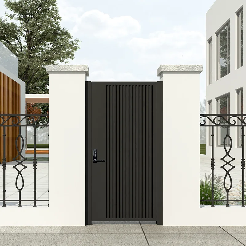 Aluminum alloy garden gate wrought iron zinc alloy double open gate fence gate custom