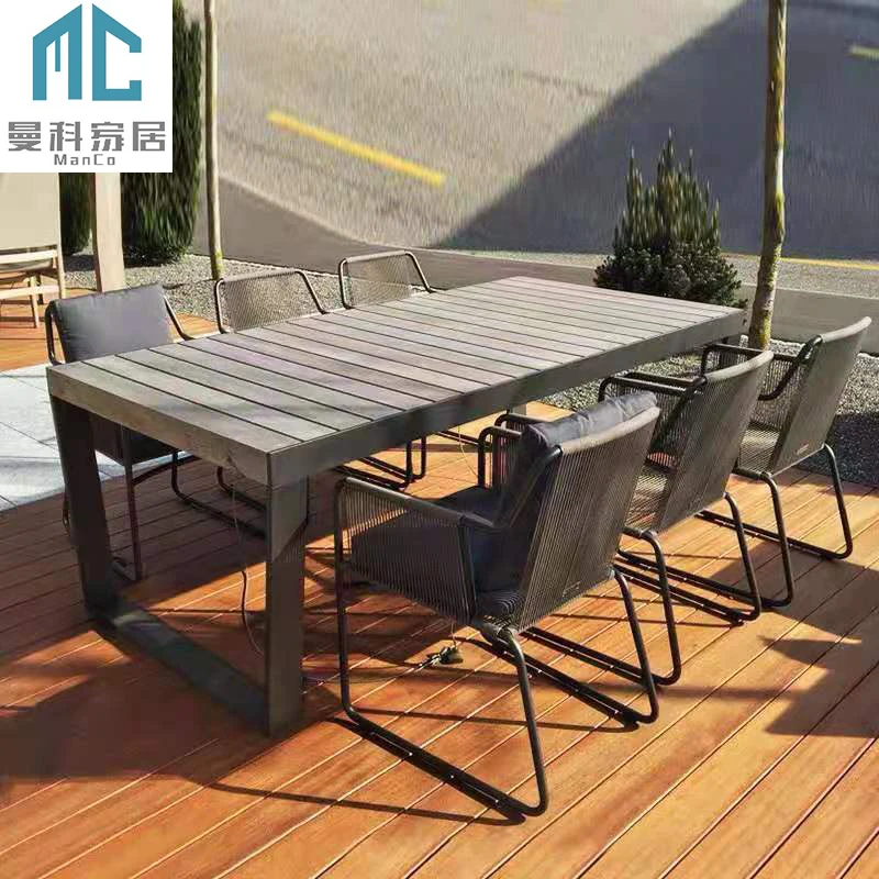 
Outdoor Used Restaurant Rattan Rope Garden Furniture Set Aluminum Armchairs for outdoor dinning set 