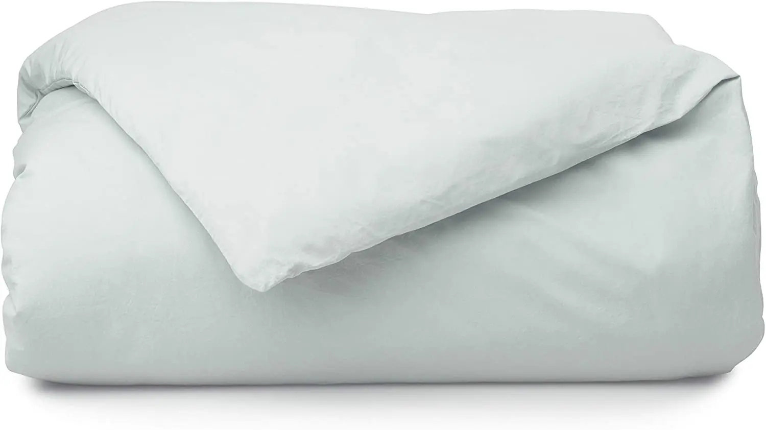 Cozy 100% Cotton Percale Washed Reversible Duvet Cover Set | Full/Queen Size (Seafoam)