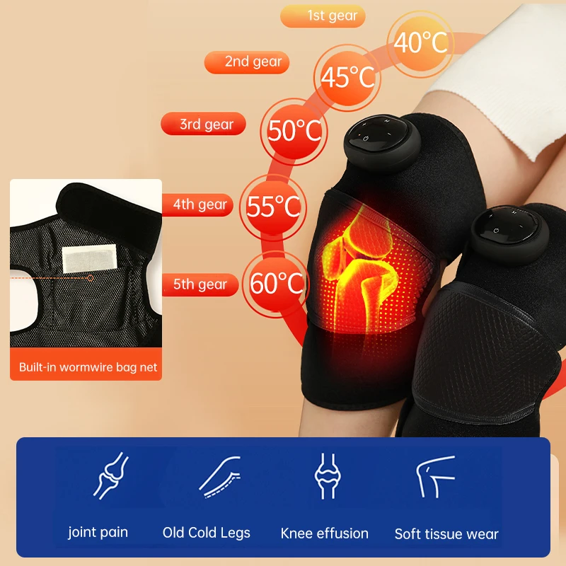 Smart Arthritis Heating Joint Wrap Vibration Physiotherapy Electric Knee Massager with Heat