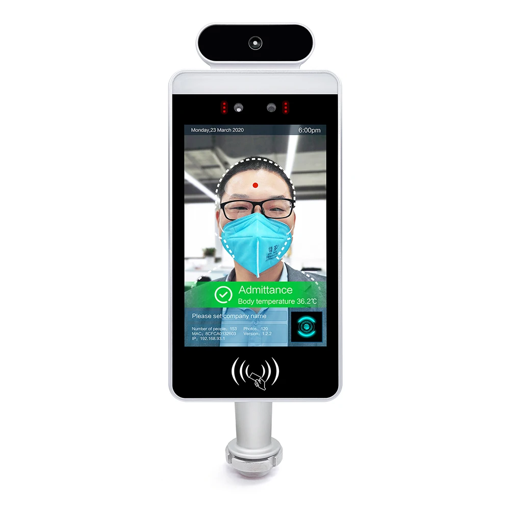
8inch touchless thermal scanner with temperature screening and High Temperature Alerting via E-Mail 