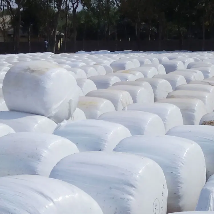 Green and white 500 mm 750 mm LDPE  Plastic Hay Bale Wrap Silage wrap Film For grass Agriculture